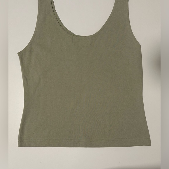 Style New York Cropped Tank Top L Green with Front Design - Picture 4 of 10